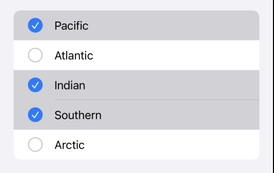 iOS system multi-selection